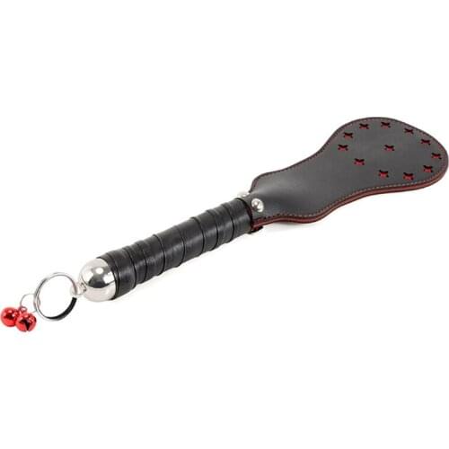 A6HF Pu Leather Bondage Slave Sm Flog Spanking Paddle Beat Submissive BDSM Kinky Fetish Whip Adult Sex Toys with Bells