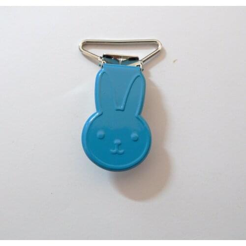 25pcs 1'' 25mm #14 AQUA BLUE COLOR Rabbit Bunny Shape Suspender Clips