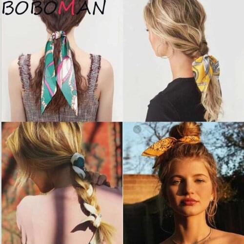 Fashion Floral Single Printed Scrunchie Elastic Hair Band For Women Hair Scarf Bows Rubber Ropes Rubber Bands