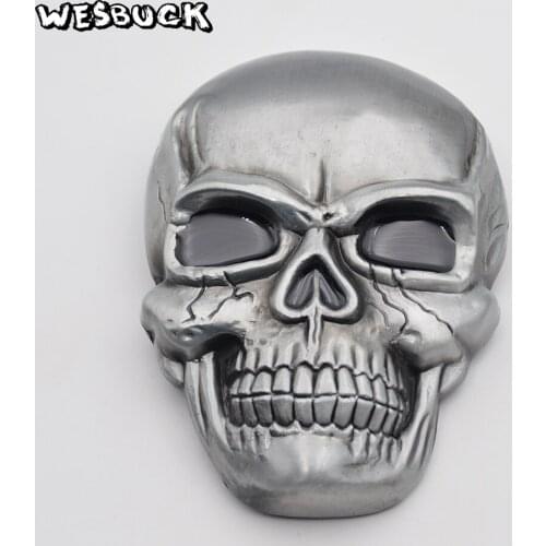 WesBuck Brand Retail New style Skull Cowboy belt buckle for Men women Jeans accessories Festival Gifts