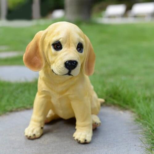 Garden Model Resin Animal Crafts Home Living Room Wine Cabinet Decorations Cute Pet Lucky Golden Retriever Years Decoration