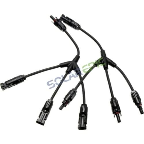 Solar Panel Cable Connector Y Branch Connector 3Y Solar Panel Wire Connectors Male and Female Panel Connector Waterproof