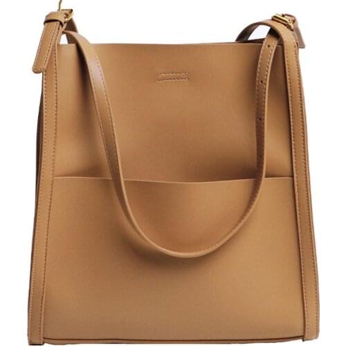 2021 New Genuine Leather Women Bucket Bag High Quality Luxury Women Tote Bags Women Handbag Designer Large Capacity Shoulder Bag