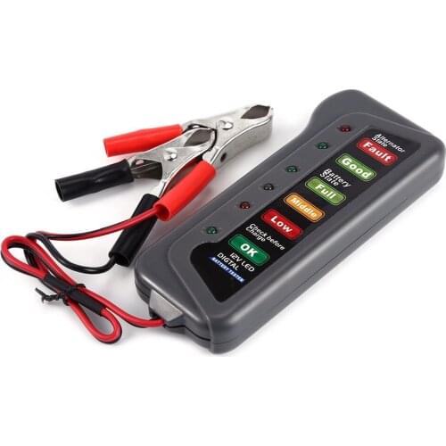12V Car Battery Tester Digital Alternator Tester 6 LED Lights Display Car Diagnostic Tool Auto Battery Tester For Car Truck 12V