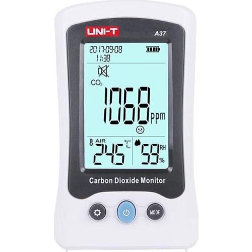 UNI-T A37 automatic and manual calibration rechargeable carbon dioxide monitor air quality detector co2