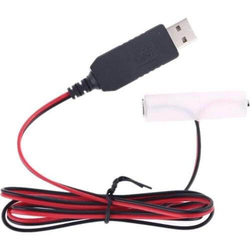 LR6 AA Battery Eliminator 2m USB Power Supply Cable Replace 1 to 4pcs AA Battery for Radio Electric Toy Clock LED Strip