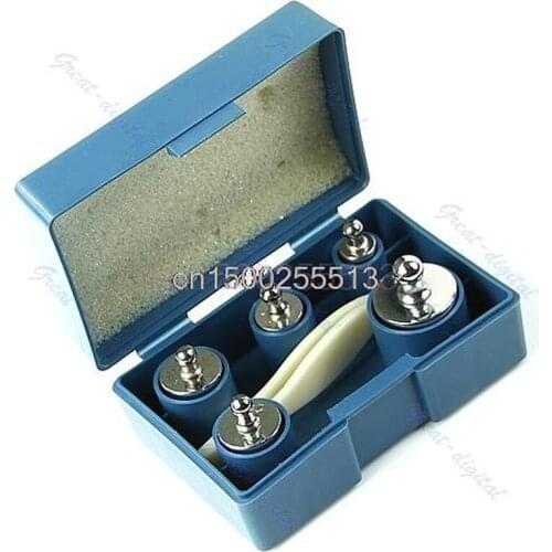 Weight Scale 5 pcs 50g 20g 10g 5g Grams Precision Chrome Calibration Scale Weight Set Kit New