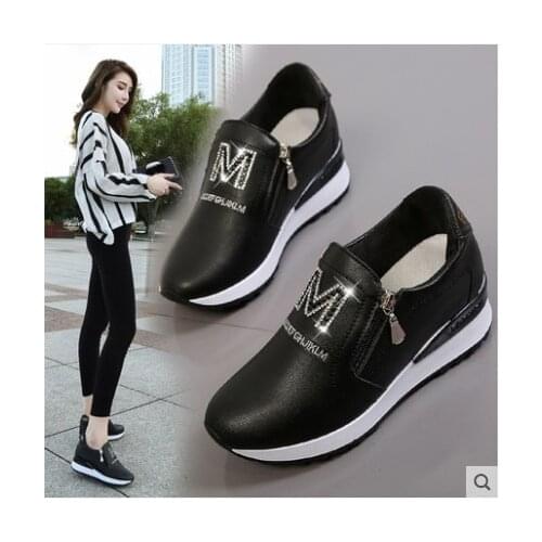 2018Hot NEW Spring Autumn Women Casual Shoes Comfortable Platform Shoes womens height increase shoes hidden wedge