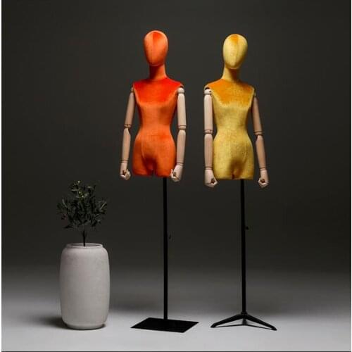 4style Arm color wood hand Female mannequin body Triangle base dress model,jewelry flexible women,adjustable rack,doll C840