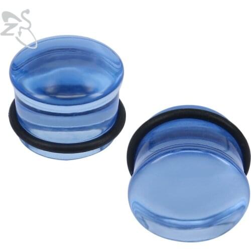 ZS Earrings Fashion Jewelry Piercing Plug & Tunnel Jewelry Gauges Earrings Glass Stone Ear Plugs and Tunnels Fashion Ear Plug