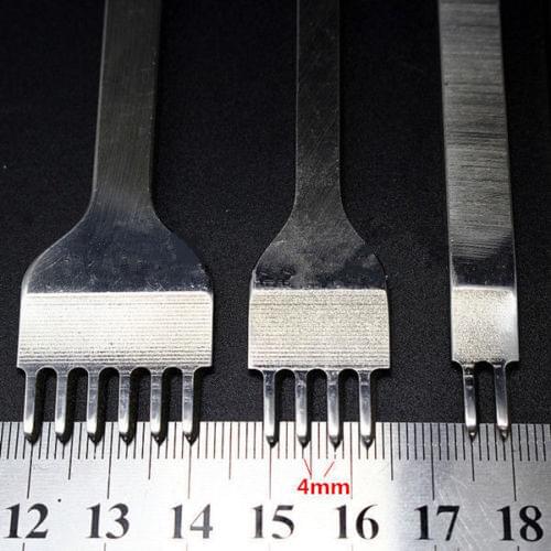 1/2/4/6 Optional Prong Leather Craft Tool Hole Punches Lacing Stitching Punch Tool 4mm/0.15 Space