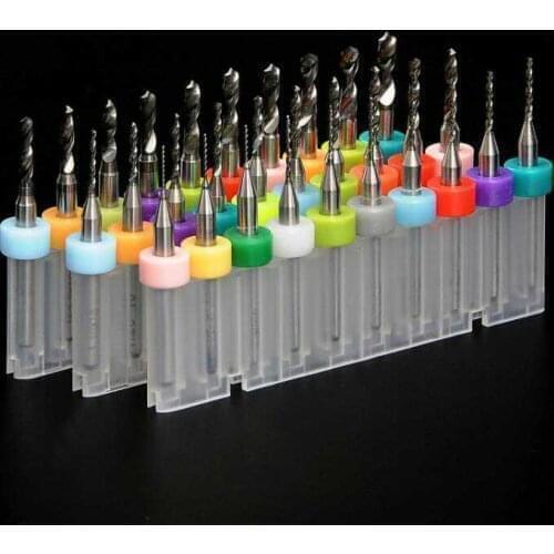 10pcs/Set 0.1-1.0mm Print Circuit Board Mini Drill Bits, Carbide Micro Drill Bits, CNC PCB Twist Drill