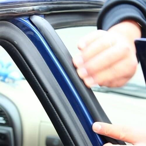 2Pcs Car Door Big D Seal Strip Filler Weatherstrip Edge Rubber For B Pillar Protection Sound Insulation Tap Auto Accessories