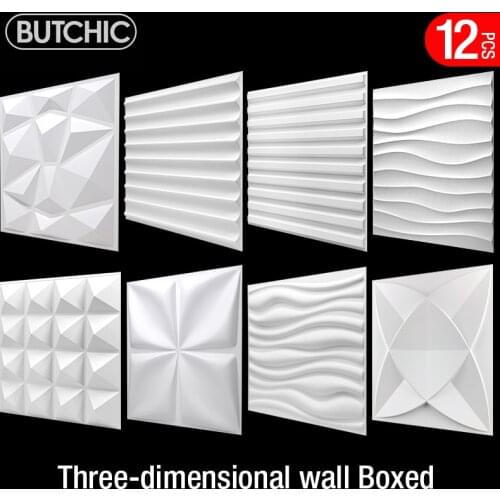 12 Pcs 30x30cm 3D three-dimensional wall sticker decor living room wallpaper mural waterproof 3D wall panel bathroom kitchen