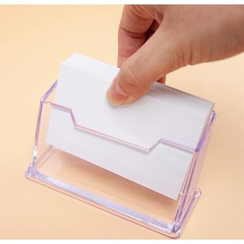 6pcs Desktop Business Card Case Acrylic Desk Card Display Stand Transparent Office me Card Holder (Single Layer)