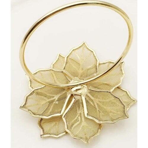 6Pcs Mesh Flower Napkin Ring Buckle Hotel Restaurant Wedding Party Table Decor