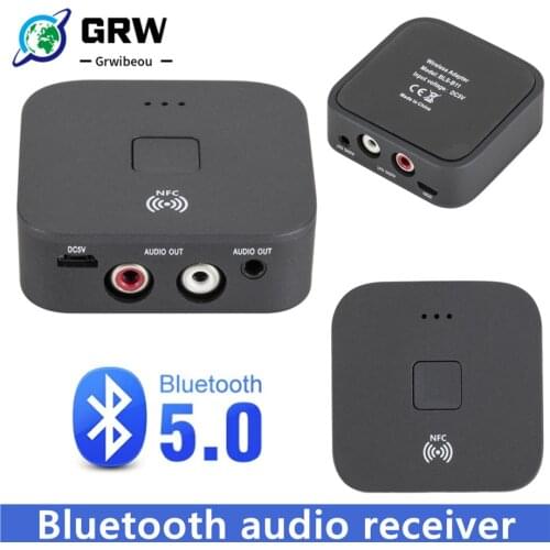 Bluetooth 5.0 audio receiver mobile phone NFC desktop 3.5mm RCA HIFI car audio earphone wireless adapter for earphone speaker