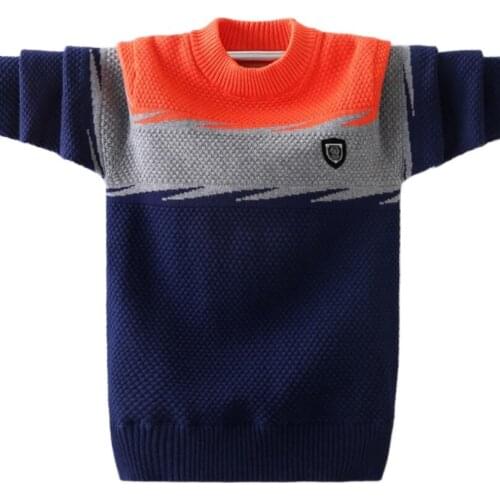 Big boys pure cotton sweaters 4-15Y kids warm jacket baby boys pullovers long sleeve knitted sweaters O-neck teenage spring Tops