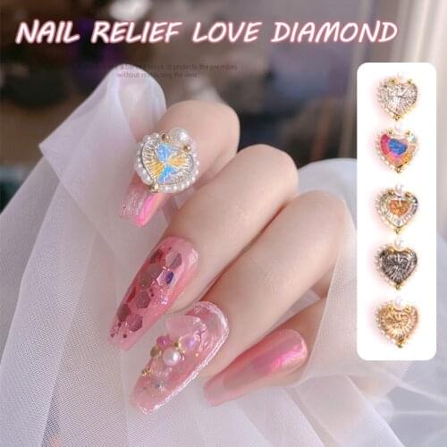 TSZS TSZS New 3D Nail Art Pearl Love Relief Drill Embossed Rhinestone Decoration Nail Art Accessories
