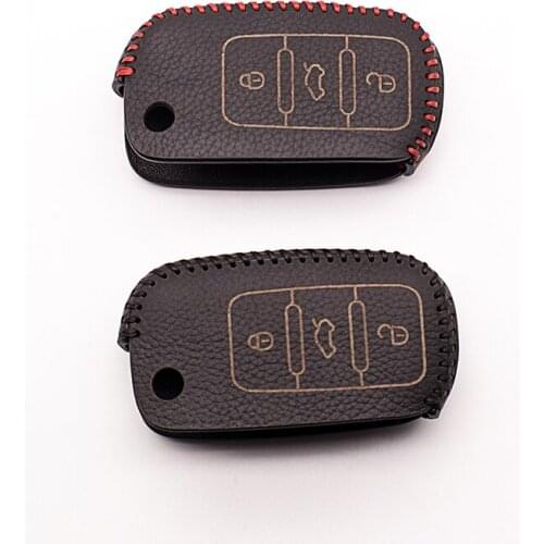Hot sale Leather Car Key Cover Case For Volkswagen VW GOLF 4 5 6 Passat B5 B6 Tiguan Touran Polo Scirocco Jetta MK5 MK6 3 button