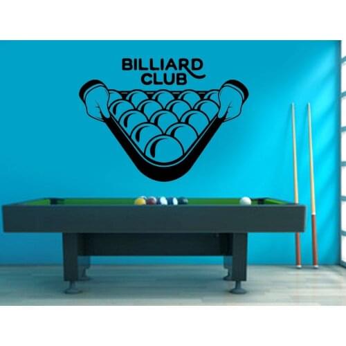 Creative Design Billiard Club Wall Sticker Pool Game Decals Snooker Sports home Interior Decoration Removable Murals Z314
