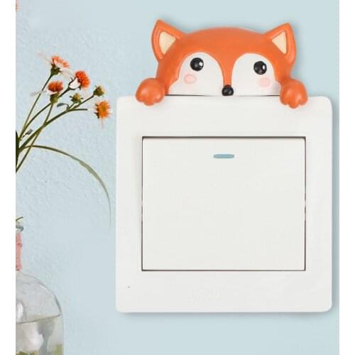 Cute cartoon animals switch wall sticker case living room bedroom bathroom switch protective case