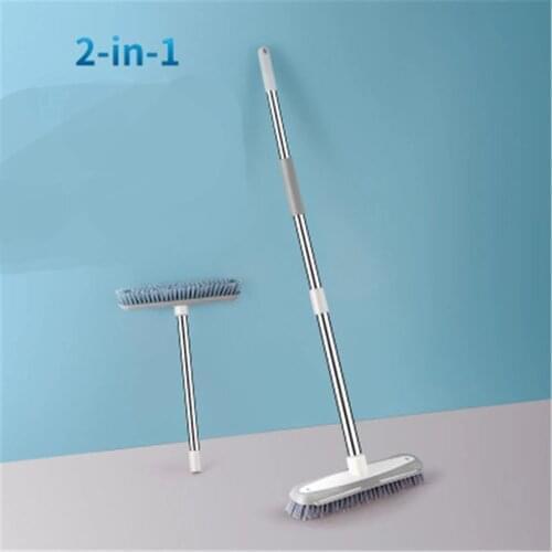 Multifunction Floor Brush Tile Wall Wiper Scrub 2 in 1 Long Handle Kitchen Bath No Dead Corner Scourer Home Dust Sewage Scraper