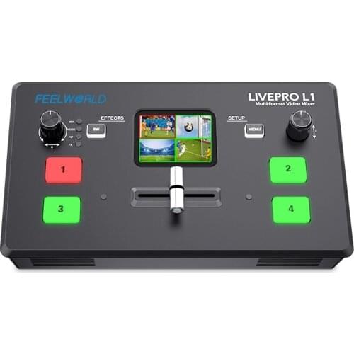 FEELWORLD LIVEPRO L1 V1 Multi Format Video Mixer Switcher 4xHDMI Inputs Camera Production Live Streaming Youtube
