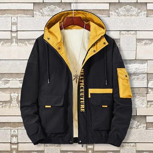 Plus Size 6XL, 7XL, 8XL Winter Jacket Men Fleece Hooded Fashion Air Force Jacket Mens Hip Hop Outerwear Casual Windbreake Man