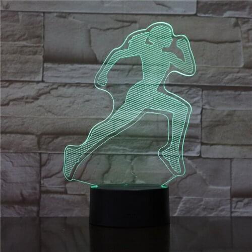 Girl Night Lights Running Women Figure Child Nightlight Home luminaria Lamp Sports 3d Desk Night Lamp Decor Light 1753