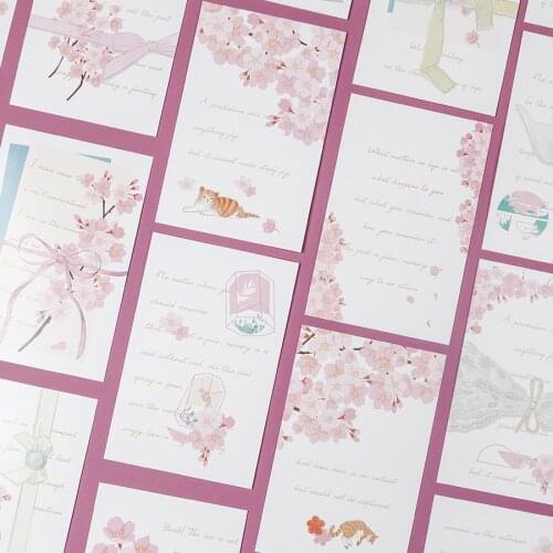 30 Sheets/Set Sakura English Letter Series Postcard Greeting Card Birthday Letter Gift Card Message Card