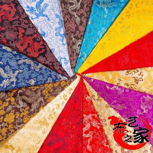50cm * 75cm / Piece,Chinese Dragon Jacquard Silk Blended Cloth,Dress,Table Flag,Curtain,Pillow,Doll Fabric,DIY Handmade Material