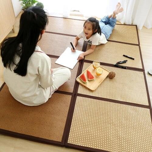 Folding Japanese Traditional Tatami Mattress Rectangular Large Foldable Floor Straw Mat Yoga Sleeping Tatami Mat Floor