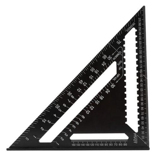 12inch Aluminum Alloy Triangle Angle Ruler Squares Measuring Tool Car Accessories For Trailer Truck RV Camper Van Woodworking