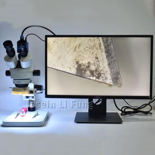 New C mount Adapter 0.5X Focus Adjustable Trinocular Stereo Microscope 3.5X-90X Continuous Zoom+2.0MP 1080P 60FPS HDMI Camera