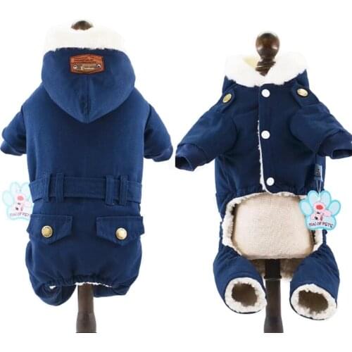 Thicken Dog Coat Pets Clothing Winter Warm Dog Clothes Jumpsuit Pet Outfit Roupa Cachorro Clothes for Small Dogs XS S M L XL