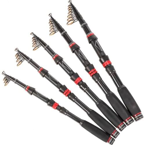 Rotating Fishing Rod Travel Sea Rod 1.8 / 2.1 / 2.4 / 2.7 / 3.0m Casting Fishing Rod Carbon Fiber Telescopic Fishing Rod