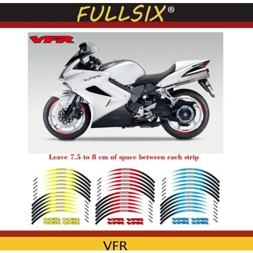 High quality Motorcycle front&Rear Edge Outer Rim Sticker Wheel Decals Reflective waterproof 17inch stickers For Honda VFR