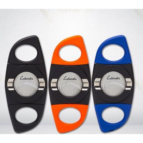 LUBINSKI High-Quality Metal Cigar Cigarette Cutter Scissor Double Blade Tobacco Smoking Tool Accessories For COHIBA