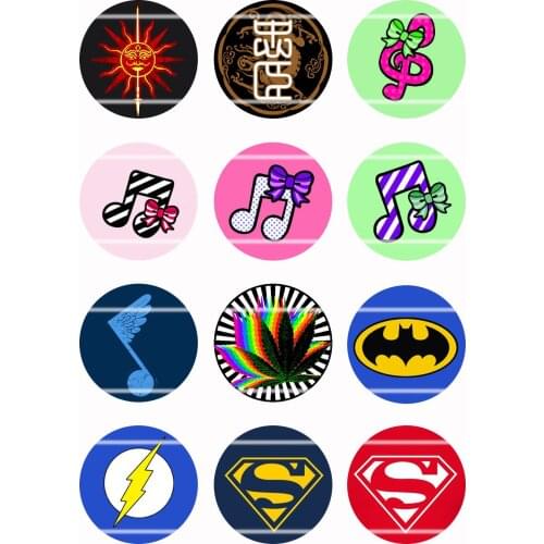 Handmade Colorful picture Round Glass Cabochons Refrigerator magnet for Necklace Decoration and Phone Chain Accessaries130