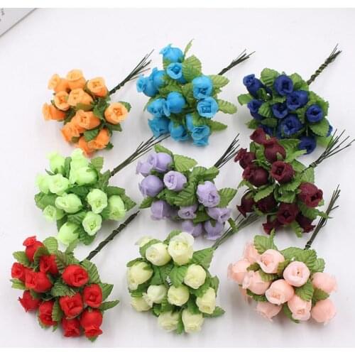 1 Bouquet Artificial Flower 12 Rose Heads DIY Craft Home Party Wedding Decor Artificial Flower Rose DIY