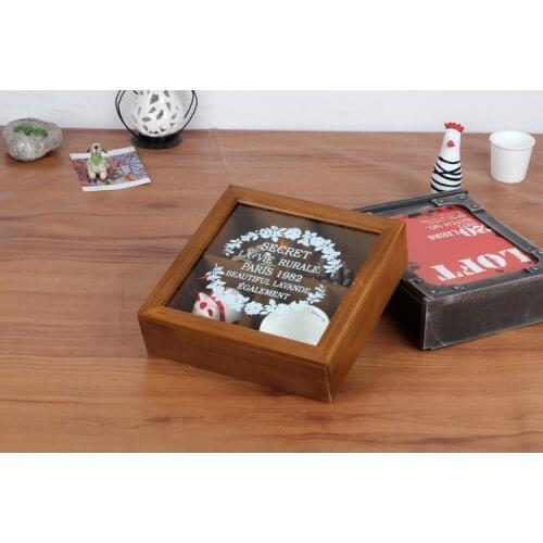 1PC Zakka old Doug Wooden storage box retro wooden jewelry box with eternal box desktop storage box JL 0939