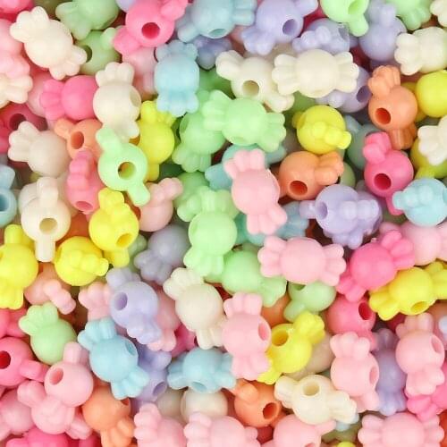 100/200Pcs Candy Color Candy Acrylic Beads Round with 3mm Holes Loose Spacer Beads for Diy Jewelry Making Handicraft Accessories