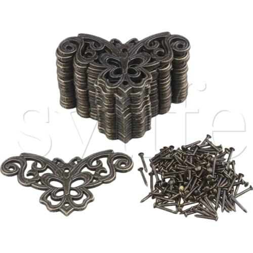 20x Antique Bronze Alloy Hardware Feet Corner Protector for Wooden Box