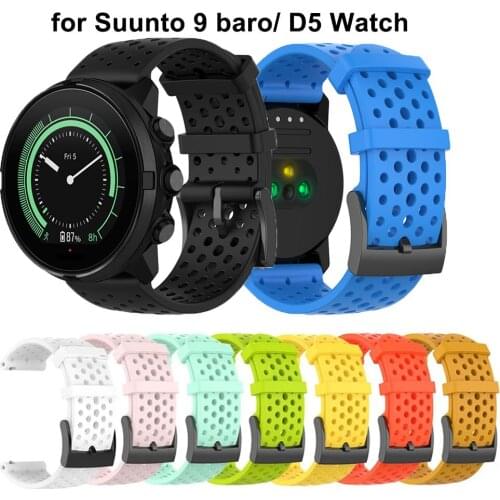24mm Soft Silicone Band Strap for Suunto Spartan Sport Wrist HR Women Men Universal Watchband Bracelet for Suunto 9 7/ 9 Baro/D5
