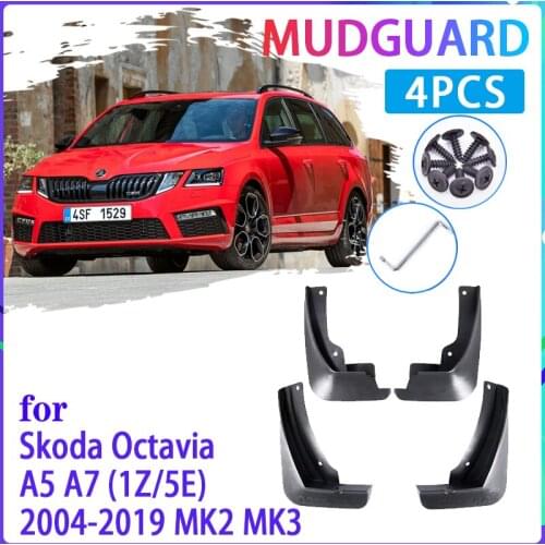 4 PCS Car Mud Flapsfor Skoda Octavia A5 A7 1Z 5E 2004~2019 MK2 MK3 Mudguard Splash Guards Fender Mudflaps Auto Accessories