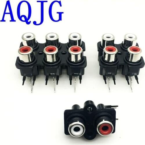 40Pcs PCB Mount 2 4 6 Position Stereo Audio Video Jack RCA Female RCA Female Stereo audio Jack AV Audio input socket Connector
