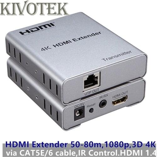 4K/3D/1080p HDMI Extender Transmitter Recevier 50m,UTP Connector CAT Cable Apdater 1TX:1RX For HDTV Video Project Free Shipping
