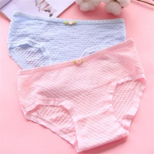 7 Pcs Cotton Underwear for Girls 2018 New Children Soft Panties Teenages Candy Color Briefs SQ-9040-7P