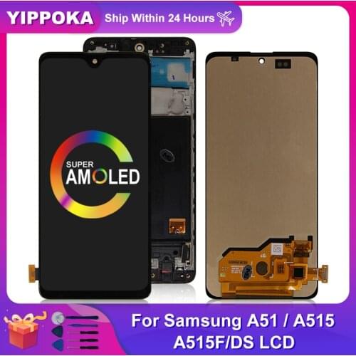 AMOLED For Samsung Galaxy A51 LCD SM-A515FN/DS A515F/DS A515 A515F Display Touch Screen Digitizer Parts For Samsung A515 LCD